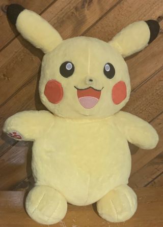 2016 Build - A - Bear Pokemon Pikachu Exclusive Plush Stuffed Animal Yellow 20” Bab
