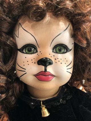 Stunning Large Sitting Porcelain Doll By Denise Mcmillan - Cat Mama