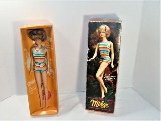 Vintage Barbie 1964 Brownette Bendable Leg Midge Doll