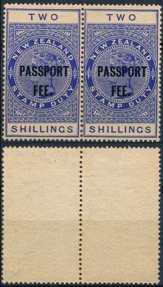 Zealand 1926,  2/ Value,  Forgery Pair,  Passport Fees Revenues.  E605