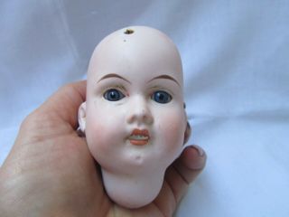 Antique Vintage German Bisque Dolls Head Glass Eyes