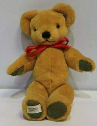Vintage Merry Thought Fully Jointed Teddy Bear 15 " W/ Ribbon Made In England - 224