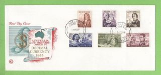 Australia 1966 Decimal Definitives Set On Three First Day Covers