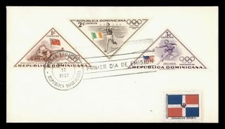 Dr Who 1957 Dominican Republic Olympic Games Triangle Fdc C149839
