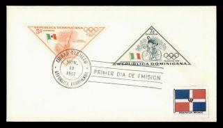 Dr Who 1957 Dominican Republic Olympic Games Triangle Fdc C149838