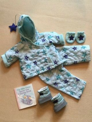 American Girl Bitty Baby Twin 2003 Snowy Day Snowsuit Jacket Pants Boots Book,