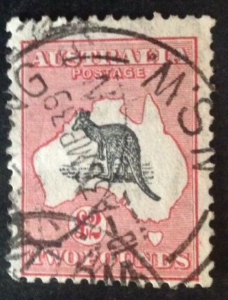 Australia 1934 £2.  00 Black & Rose Kangaroo Stamp Vfu