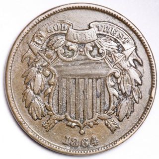 1864 Two Cent Piece Choice Xf E155 Ynt