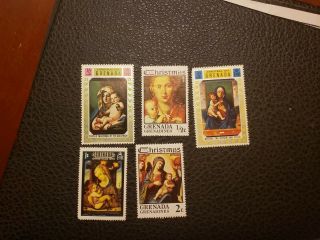 (5) Grenada Christmas Postage Stamps Mh