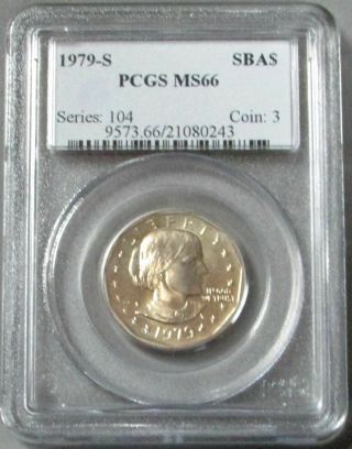 1979 - S Susan B Anthony $1 Sba Dollar Coin Pcgs State 66 Ms 66