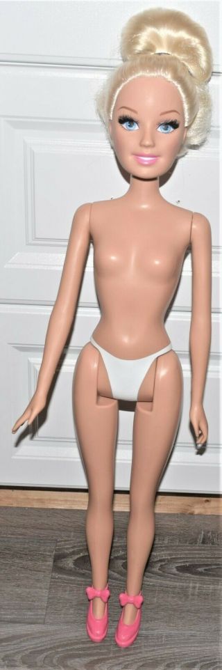 Barbie Blonde Doll 2013 Just Play Mattel My Size Best Friend 28” Tall Naked