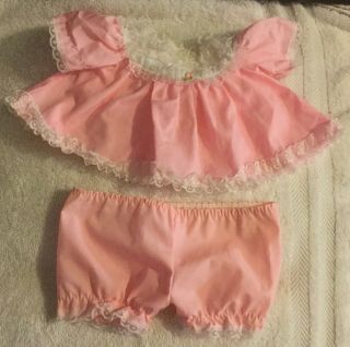 Vintage 80s Pink Cabbage Patch Doll Dress & Matching Bloomers