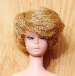 Vintage Blonde Bubble Cut Barbie Doll With Nude Lips