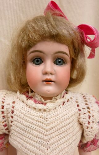 Precious 16 " ?kestner Bisque Headed Doll With Gusseted Leather Body - So Cute