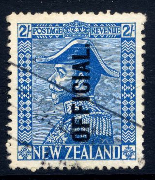 Zealand 1927 - 33 Official 2/ - Light Blue Good With Machine Cancel
