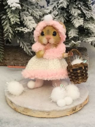 Needle Felted Mouse ‘Emily’ Doll Animal Handmade Mice Bear Ooak By Suzanne  2