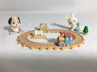 Calico Critters/sylvanian Families Baby Train Set With 2 Babies