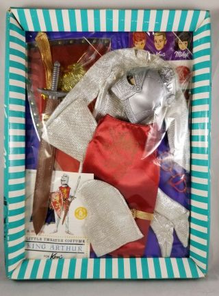 Nrfb Vintage 1964 - Mattel Barbie Ken Little Theatre Set 773 - King Arthur Rare Doll