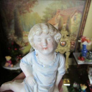 Antique Miniature Porcelain PIANO BABY DOLL Bisque Victorian Figurine Germany 2
