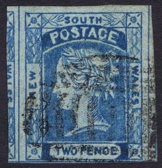 South Wales 1854 Laureate Sg86a 2d Wales Partly Covered By Wavy Lines.