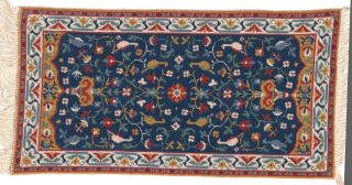 Persian Dollhouse Carpet Blue 26.  5 X 15 Cm