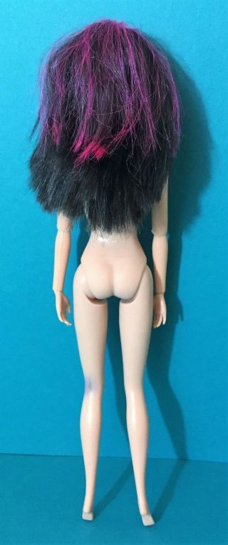 Barbie Raquelle Black Hair Pink Streaks Bangs Nude Doll Fashion Fever OOAK Play 3
