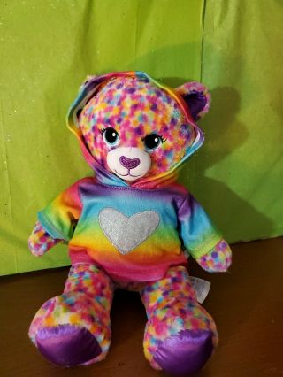 Build A Bear Rainbow Confetti Leopard Kitty Cat W/ Clothes 16 " Tall