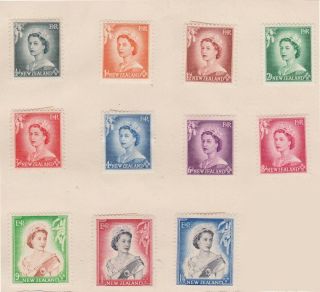 (k109 - 51) 1953 Nz Part Set Of 11 Stamps Qeii 1/2d To 1/6d M/h (az)