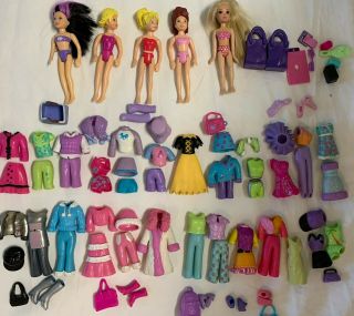 Polly Pocket Dolls & Clothes Outfits Shoes Purses Shirts Pants Accessories Dress