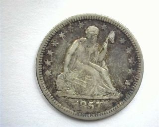 1857 Seated Liberty Silver 25 Cents About Uncirculated