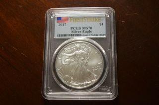2017 American Silver Eagle $1 Ms70 Pcgs First Strike