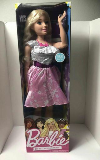 Barbie 28 " Blonde Posable Just Play Best Fashion Friend Doll - Curvy Body,