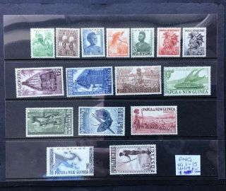 Papua Guinea 1952 Pictorial Set Of (16) Mnh Sg:1 - 15 And 6a