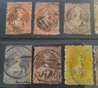 Zealand 1862 QV Chalons complete set,  postmarks,  great postal history 2
