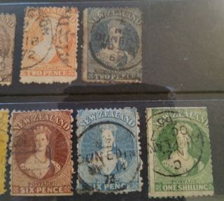 Zealand 1862 QV Chalons complete set,  postmarks,  great postal history 3