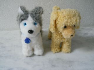 American Girl Doll Pet Dogs - Husky Dog Pepper And Poseable Dog