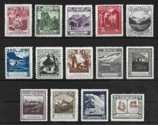 Liechtenstein 1930 Nh Complete Set Of 14 Michel 94 - 107 Cv €1600,  Vf