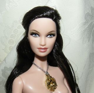 Nude Barbie Doll Model Muse Lara Couture Angel Dark Brown Hair For Ooak