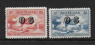 1932 Australia Official Os 2d/3d Sg O134 - O135 Mounted