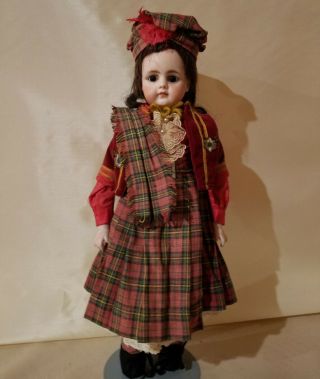 15 - 16 " Marked S & H 5.  950 German Bisque Doll On Kid Leather Body.  Some Flaws