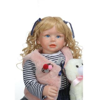 28  Lifelike Reborn Toddler Dolls Blonde Curls Baby Girls Doll Christmas Gifts
