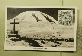 Dr Who 1954? Australia Fdc Antarctic Heard Island Postcard Rppc E92634
