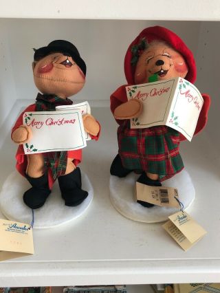 Annalee 1996 Christmas Carol Dolls 8061 And 8054 11 " Tall With Tags