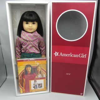 American Girl Ivy Ling 18 " Doll W/ Meet Outfit Earrings Book & Box - Retired