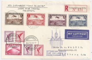 1932 Luxembourg And Germany Mixed Franking Zeppelin Cover,  Unique