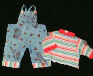 CHUCKY DOLL CLOTHES - OVERALLS,  SHIRT & SHOES 2