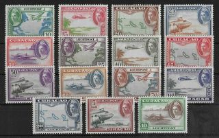 Curacao 1942 Nh Airmail Complete Set Of 15 Nvph Lp26 - Lp40 Cv €200 Vf
