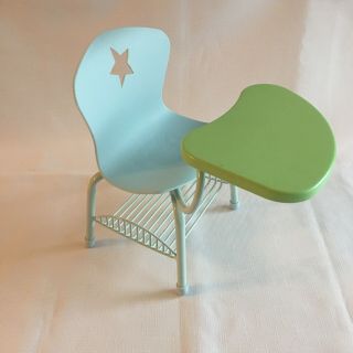 American Girl Green & Blue School Desk Chair Star Plastic Modern Swivel Table