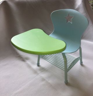 American Girl Green & Blue School Desk Chair Star Plastic Modern Swivel Table 2