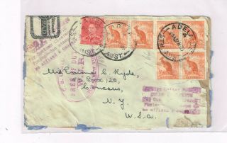 Australia 1939 Cover To Us,  Frank Us Official Seal For Mail,  Tied To Cover